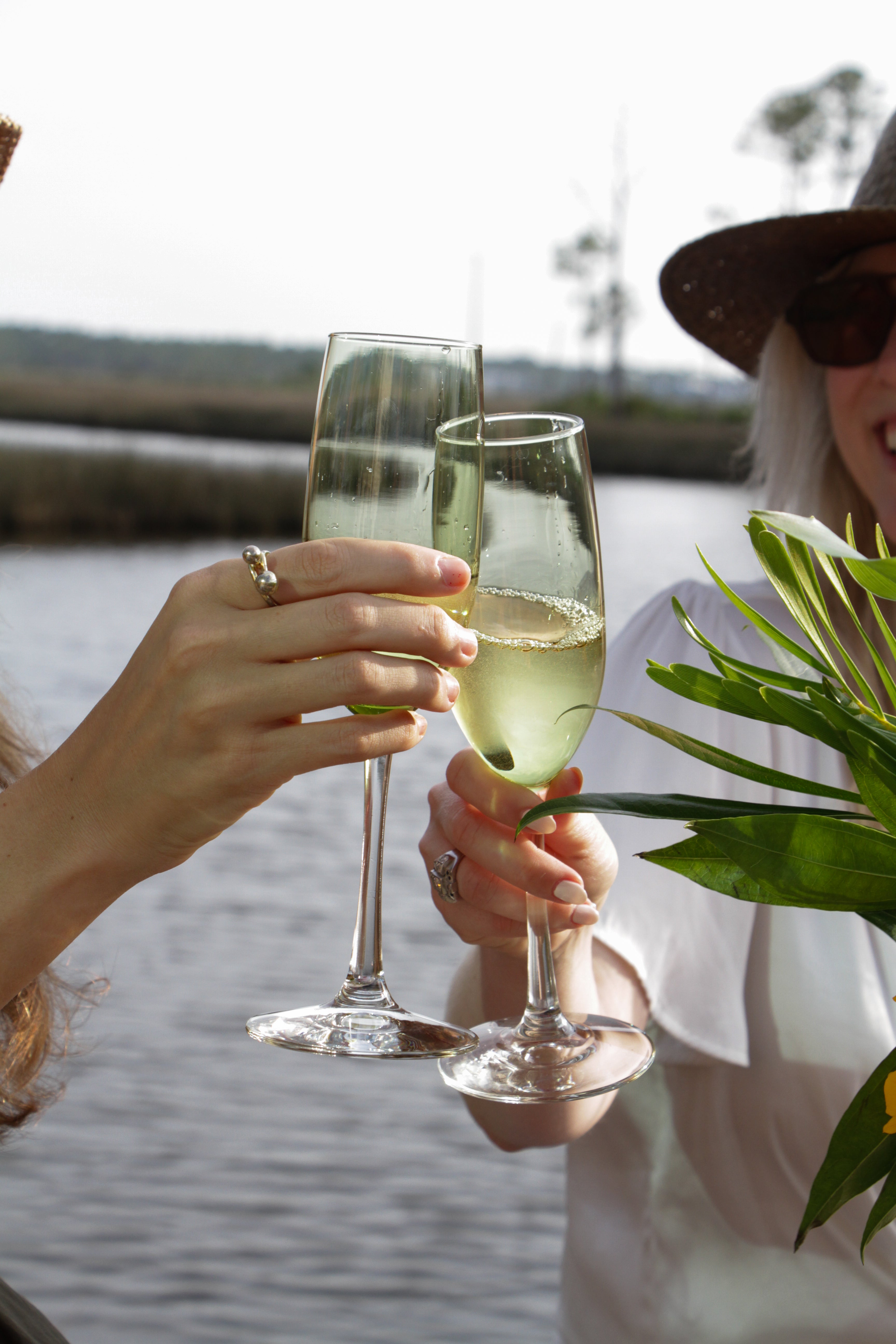 Green Champagne Glasses