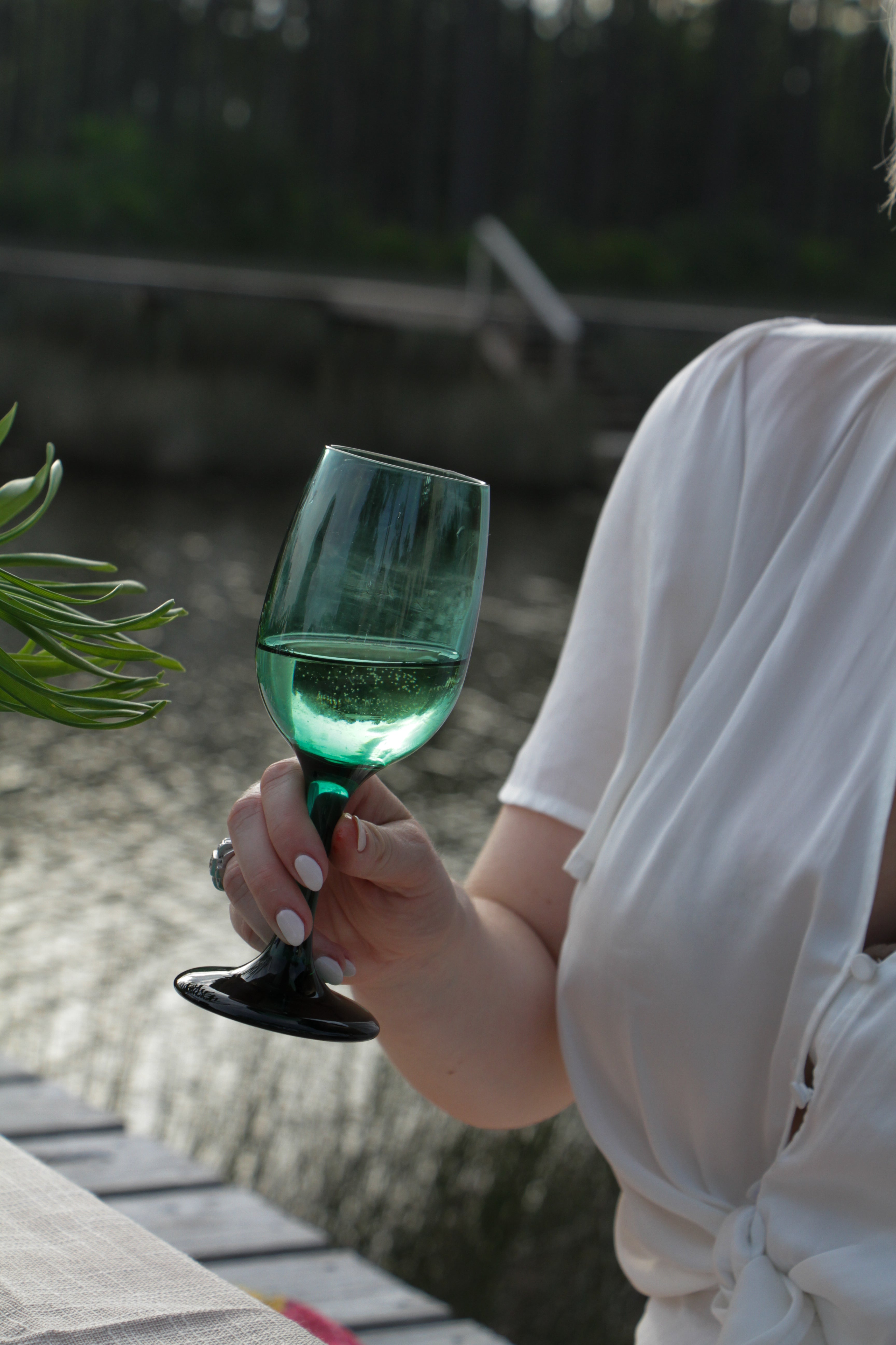 Short Green Wine Glasses