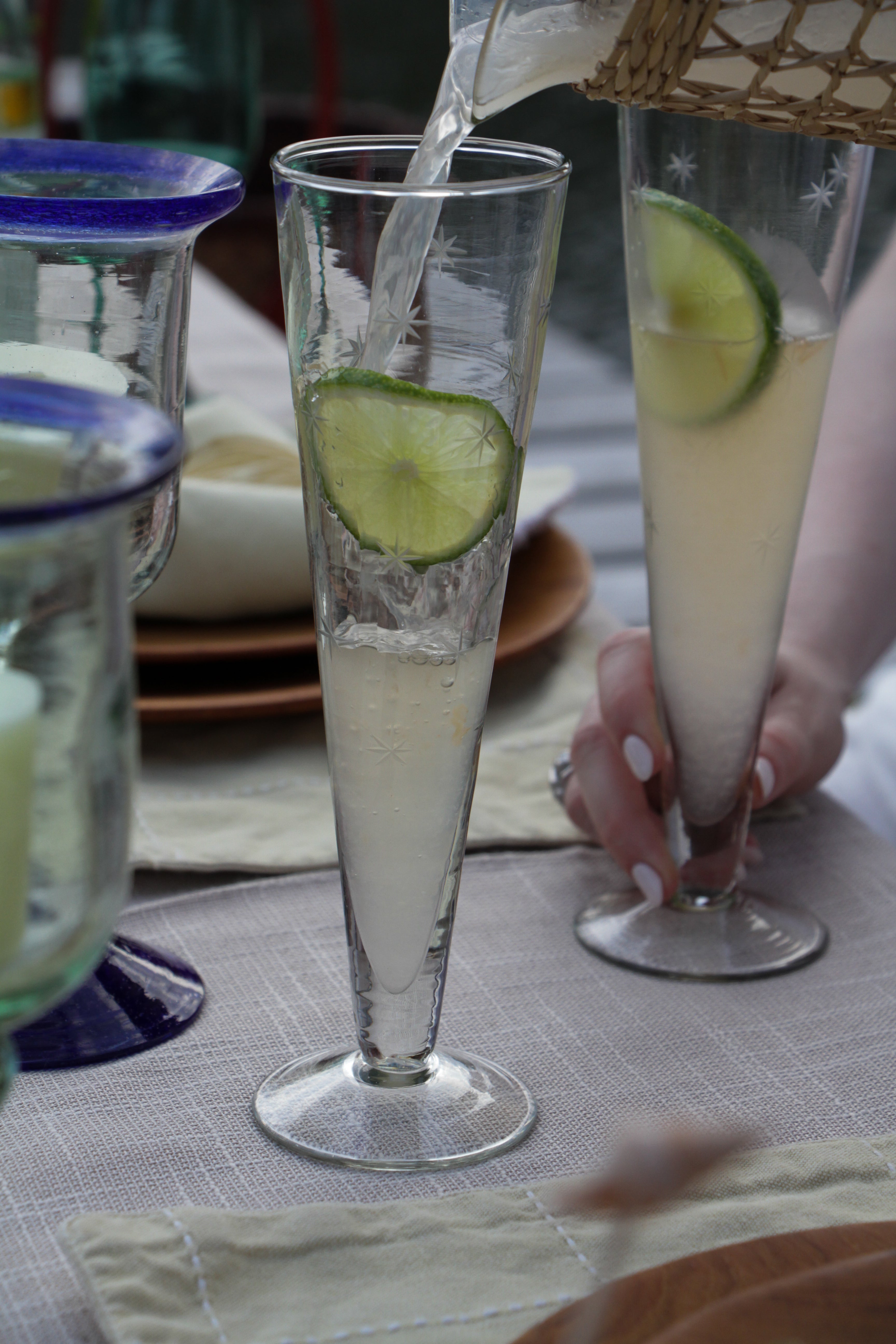 Star Etched Champagne Flutes