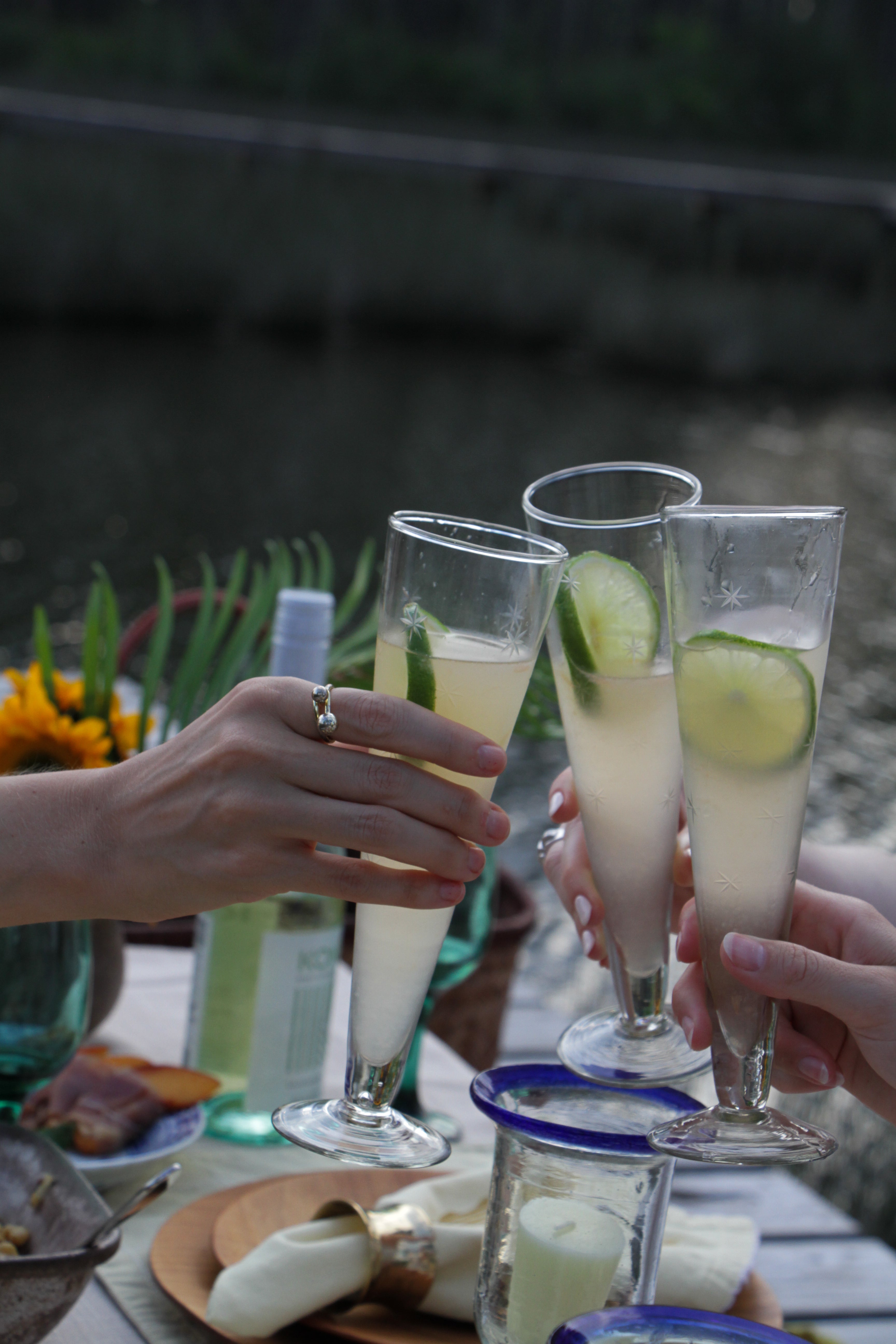 Star Etched Champagne Flutes