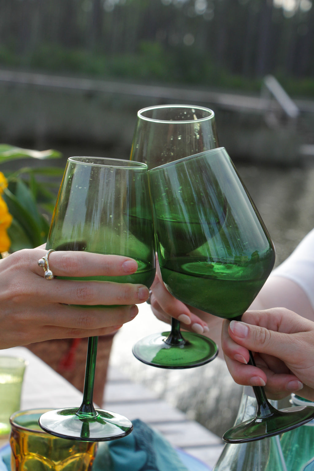 Green Wine Glasses