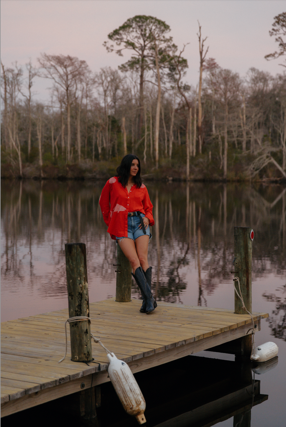 Red Bar Button Down