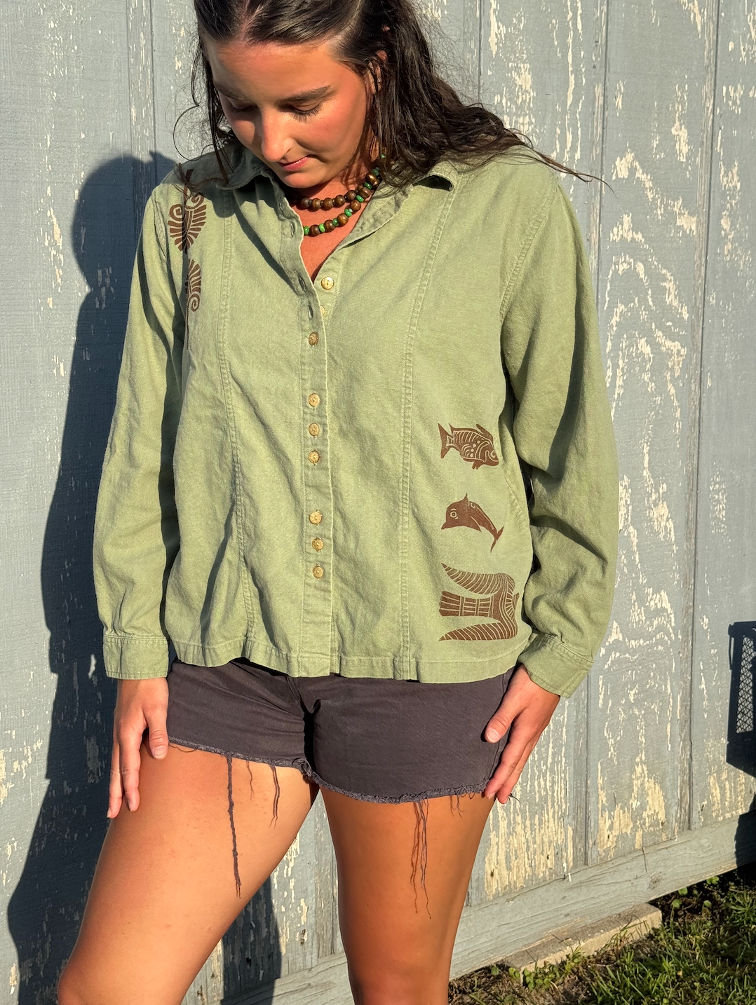 The Egyptian Series: Sage Green Button Down