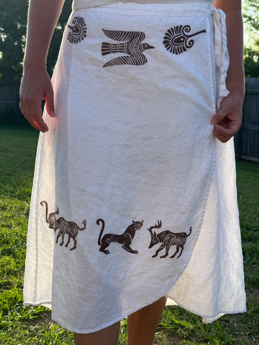 The Egyptian Series: White Linen Wrap Skirt