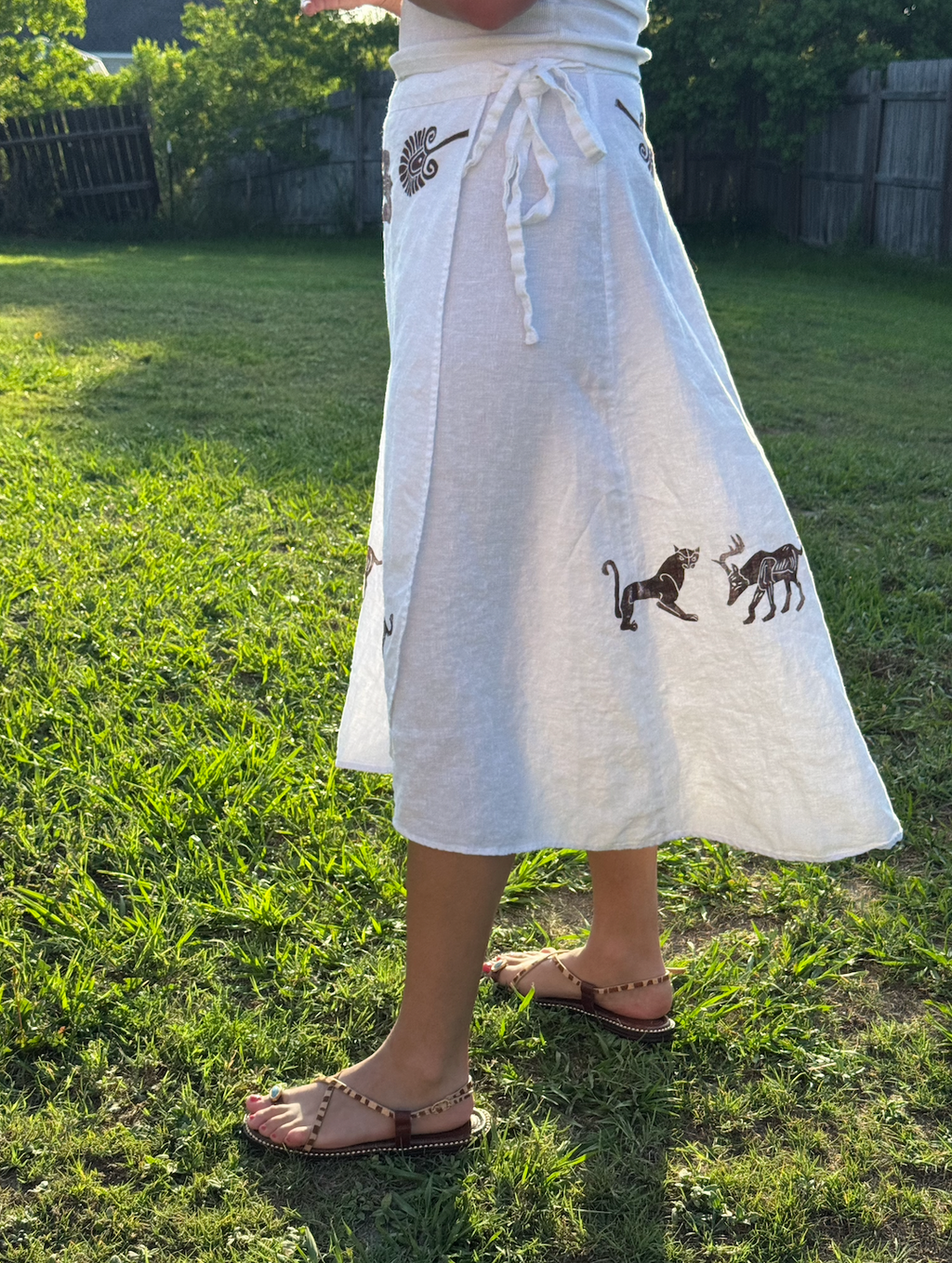 The Egyptian Series: White Linen Wrap Skirt