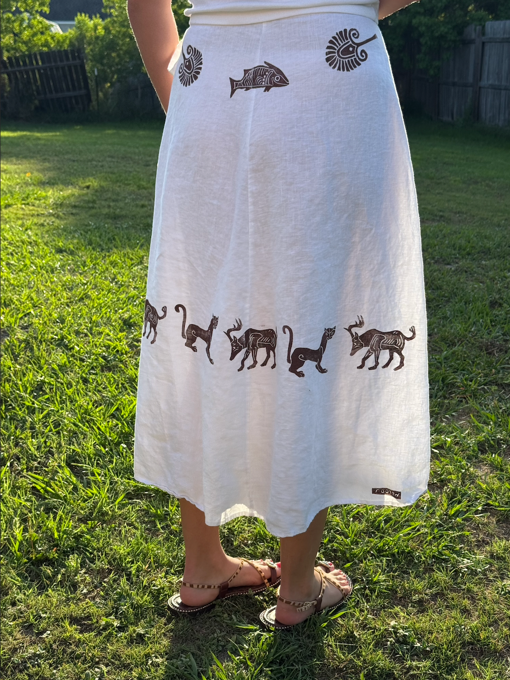 The Egyptian Series: White Linen Wrap Skirt