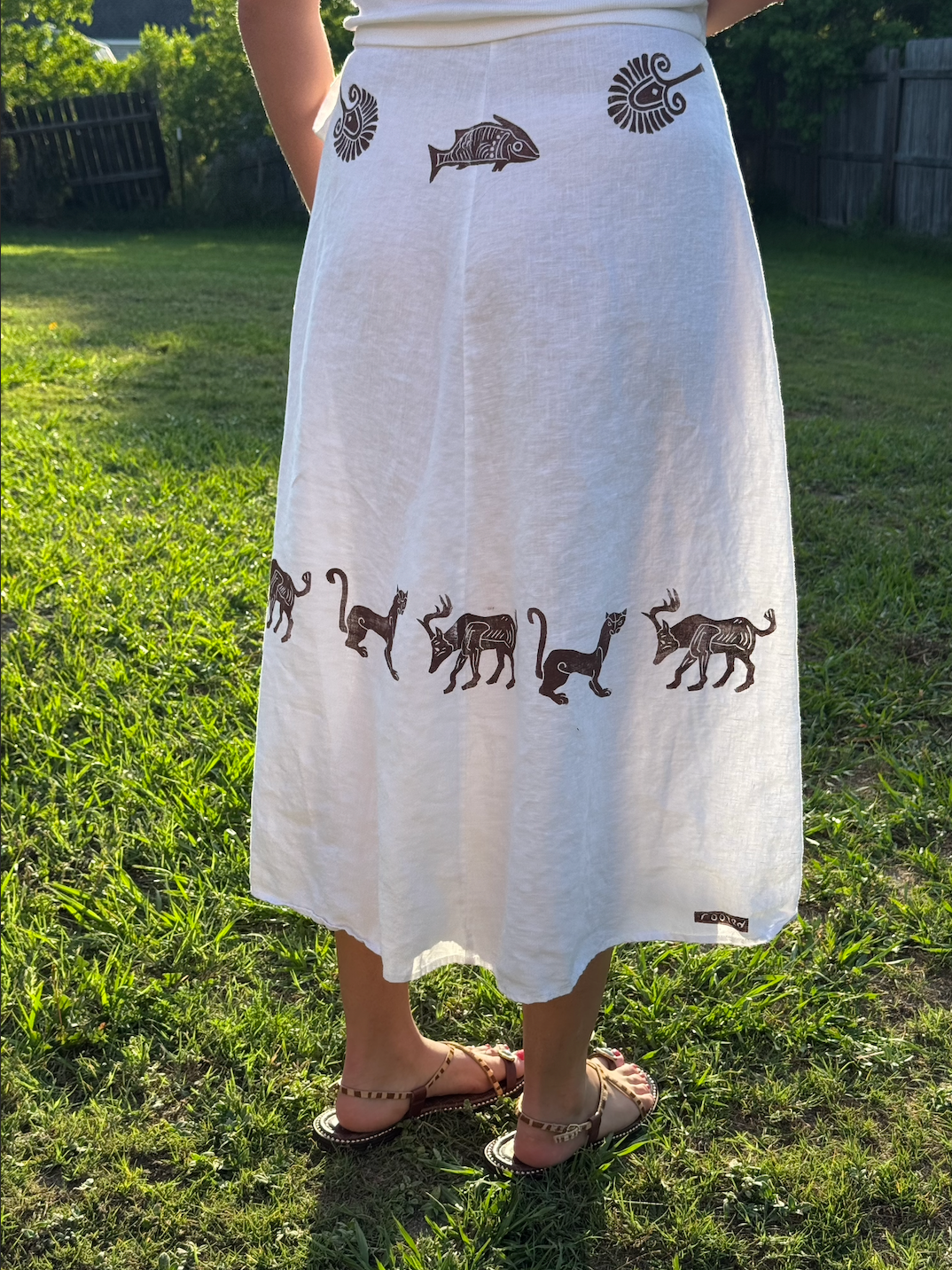 The Egyptian Series: White Linen Wrap Skirt