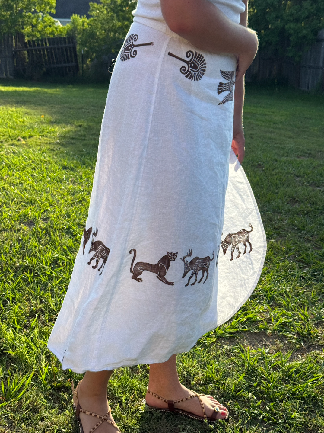 The Egyptian Series: White Linen Wrap Skirt