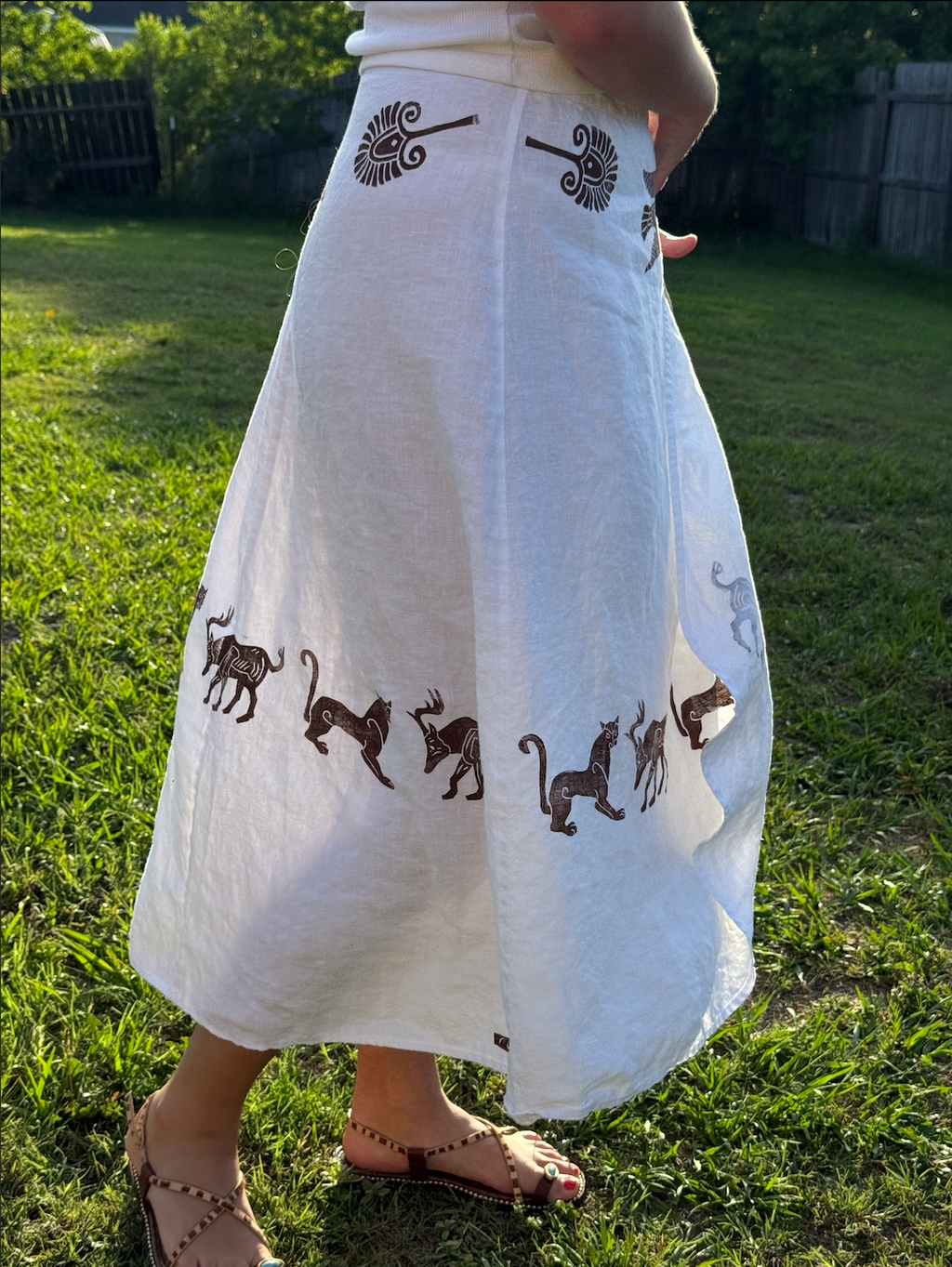 The Egyptian Series: White Linen Wrap Skirt