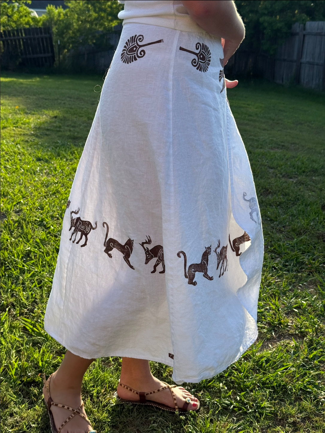 The Egyptian Series: White Linen Wrap Skirt