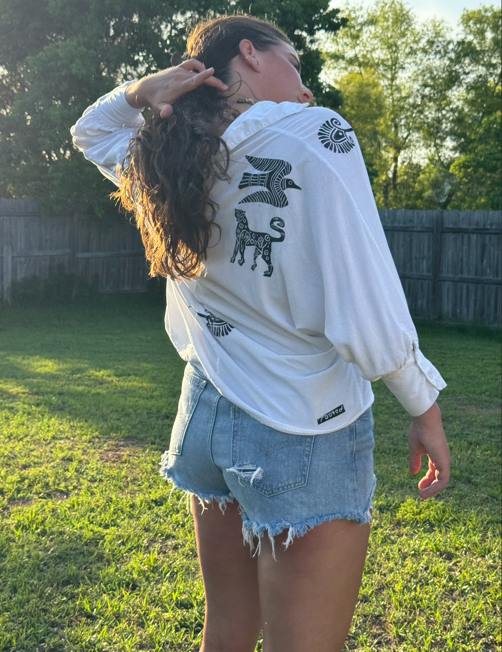 The Egyptian Series: White Dolman Button Up