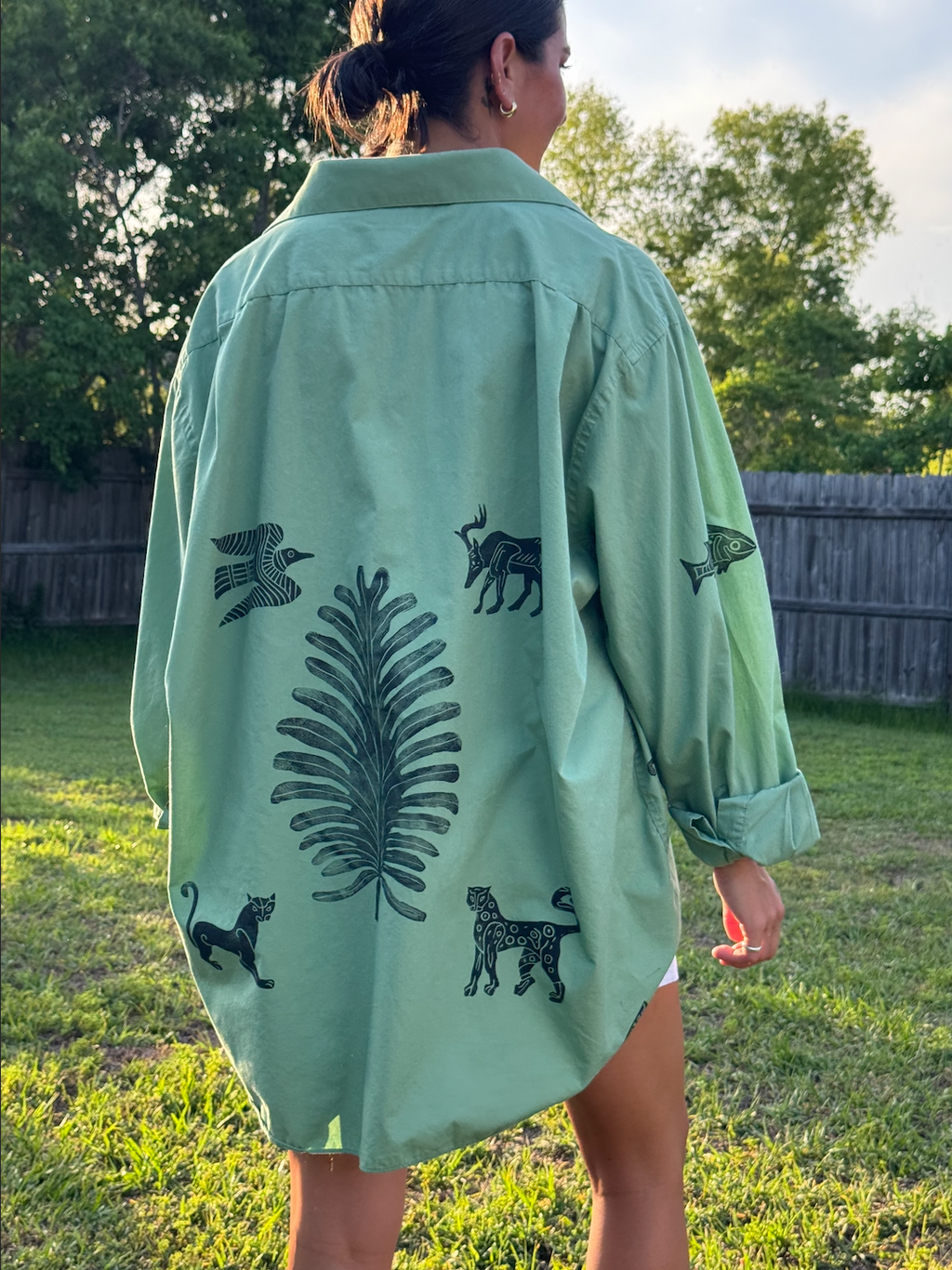 The Egyptian Series: Green Button Down