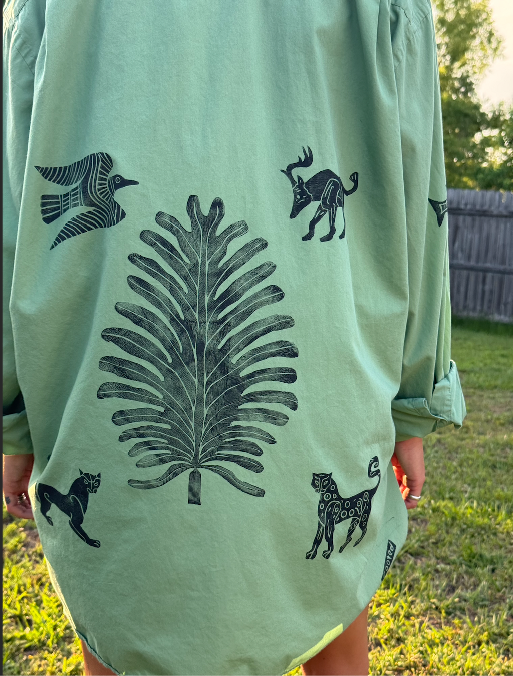 The Egyptian Series: Green Button Down