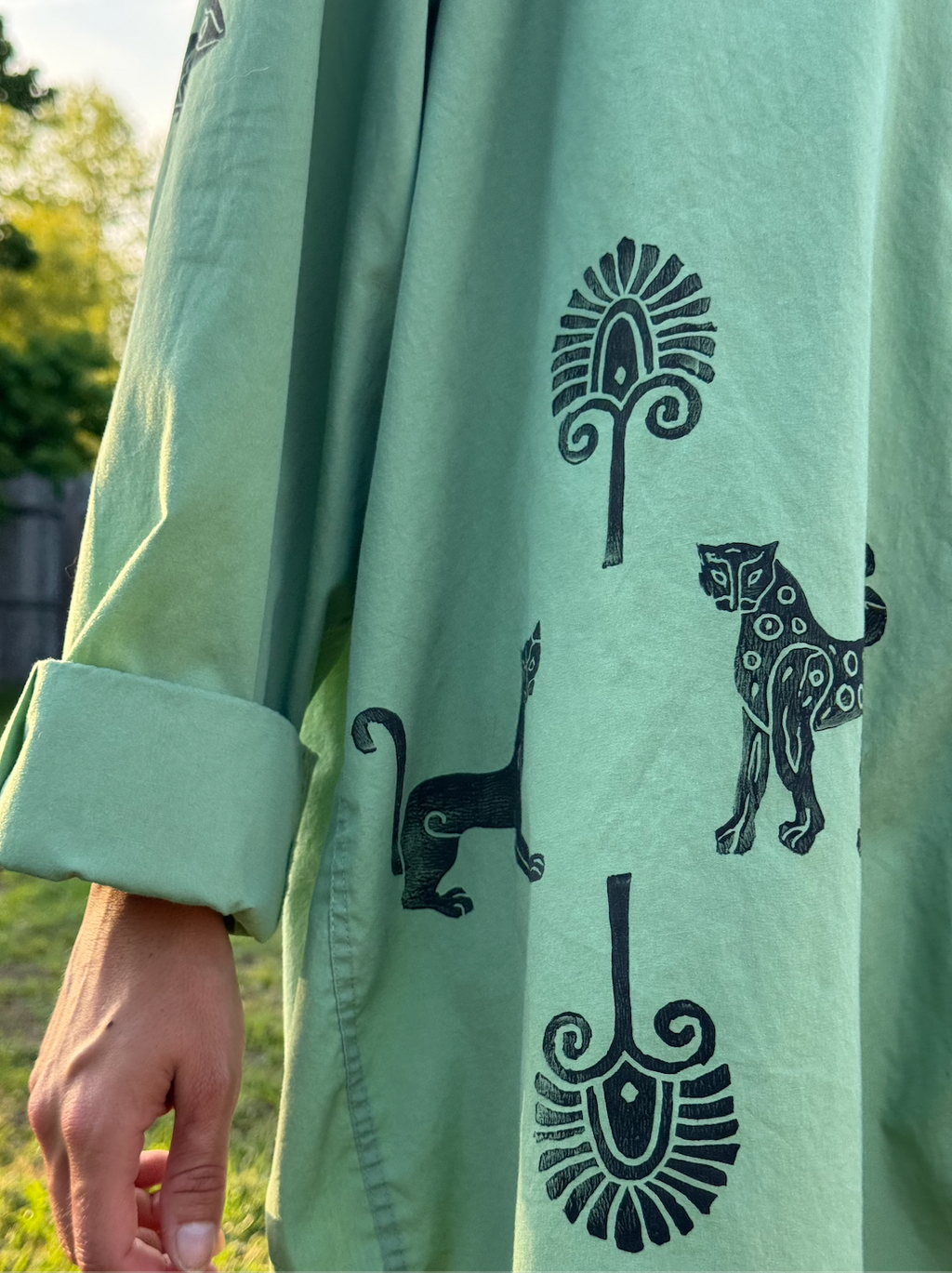 The Egyptian Series: Green Button Down