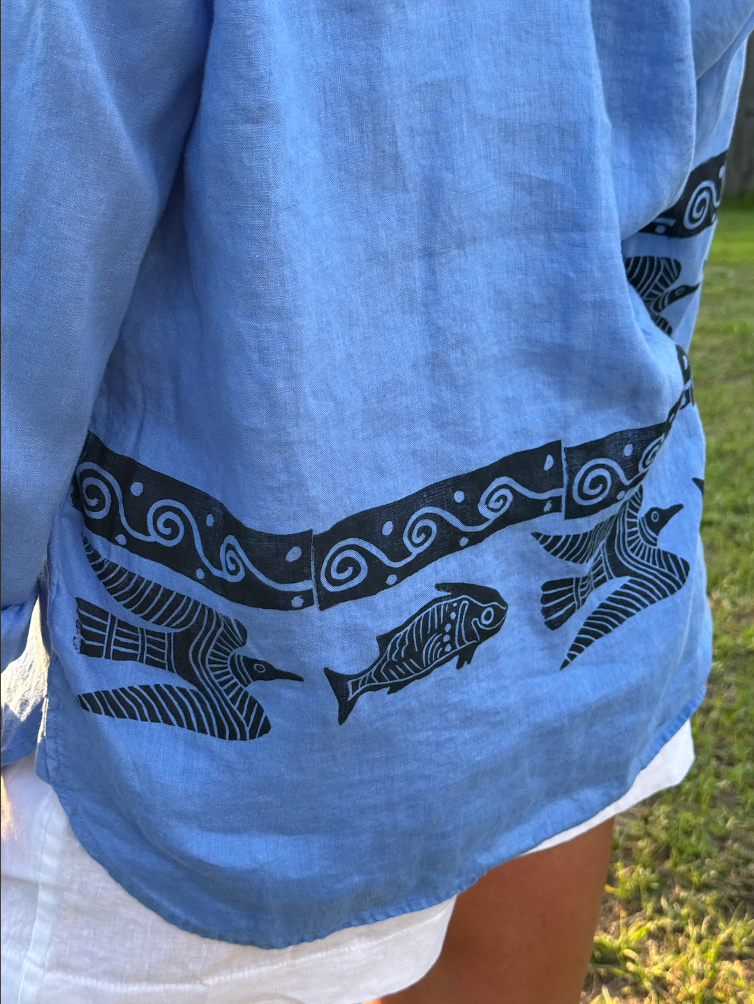 The Egyptian Series: Blue Linen Button Down