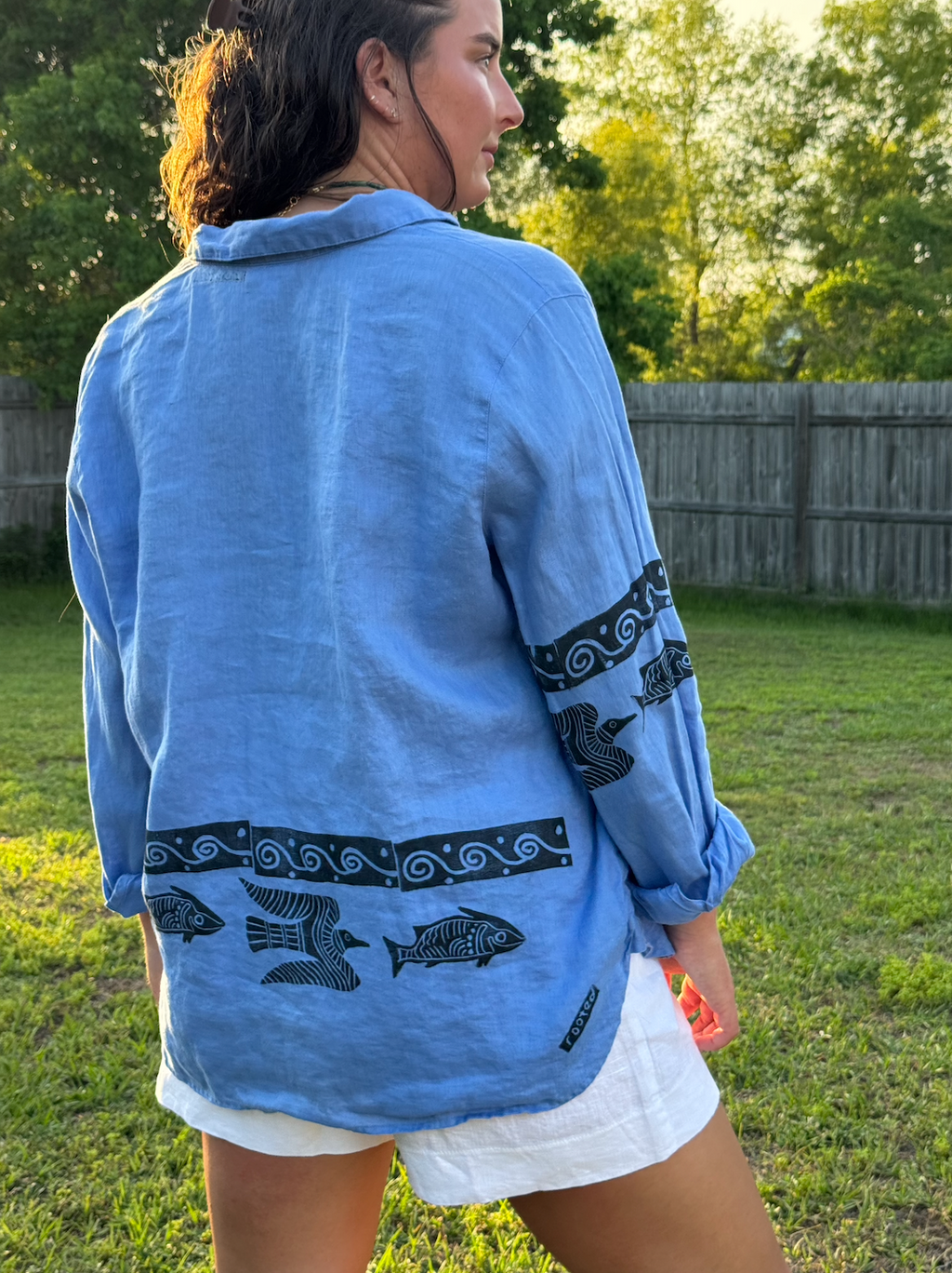 The Egyptian Series: Blue Linen Button Down