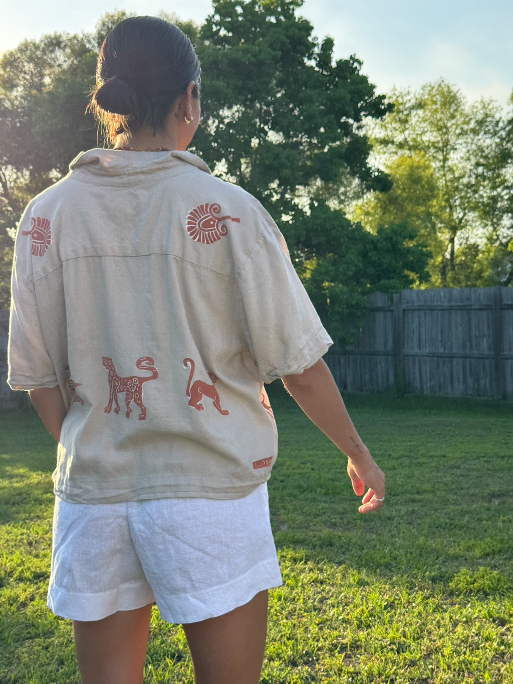 The Egyptian Series: Tan Short Sleeve Button Down