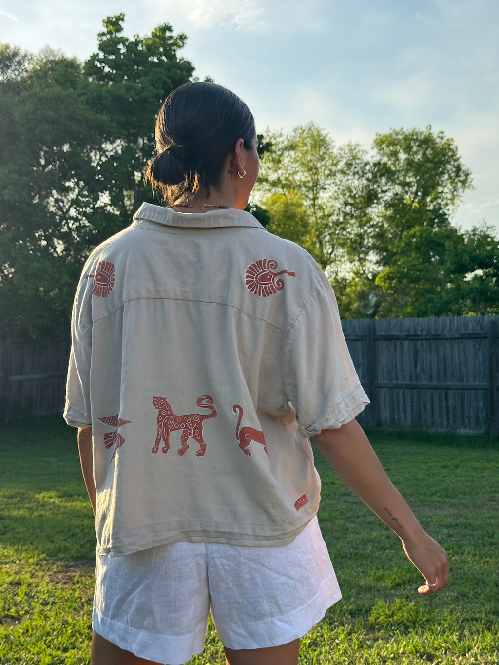 The Egyptian Series: Tan Short Sleeve Button Down