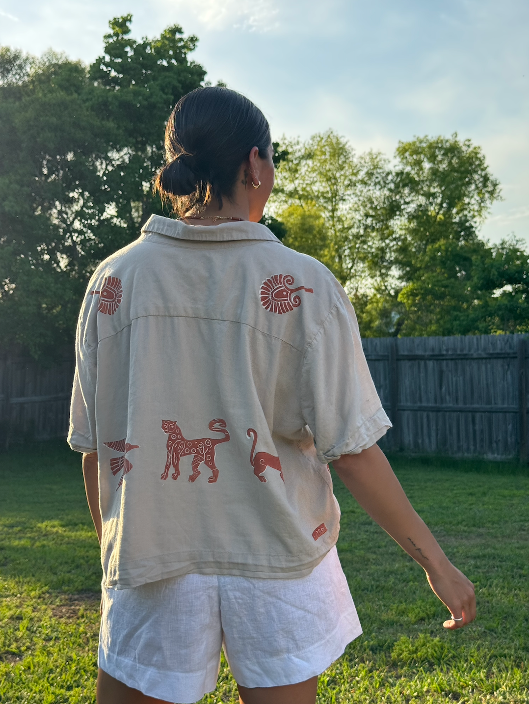 The Egyptian Series: Tan Short Sleeve Button Down