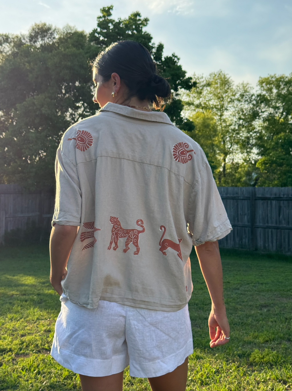 The Egyptian Series: Tan Short Sleeve Button Down