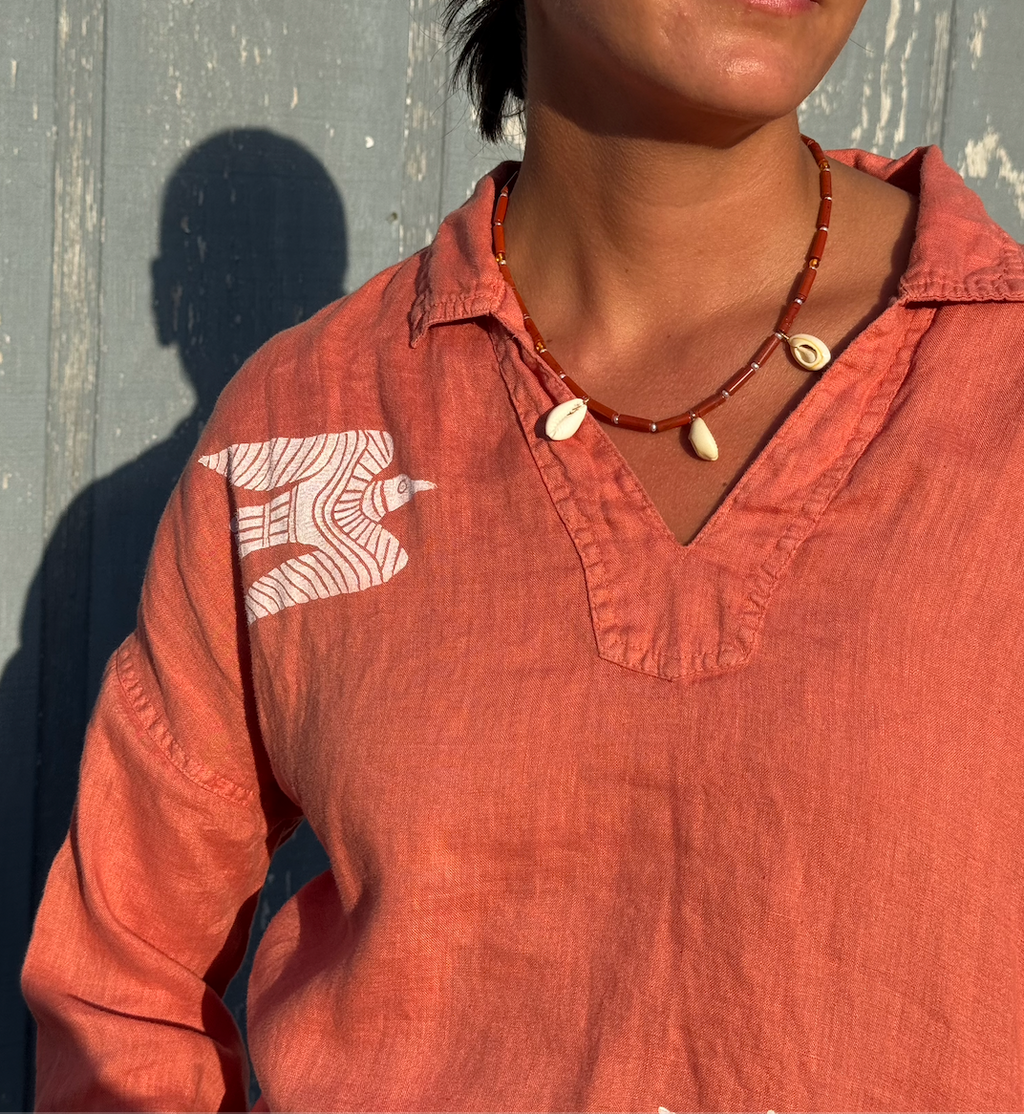 The Egyptian Series: Terracotta Linen Tunic