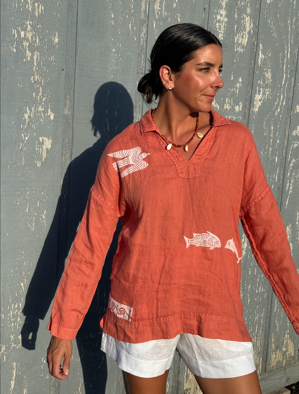 The Egyptian Series: Terracotta Linen Tunic