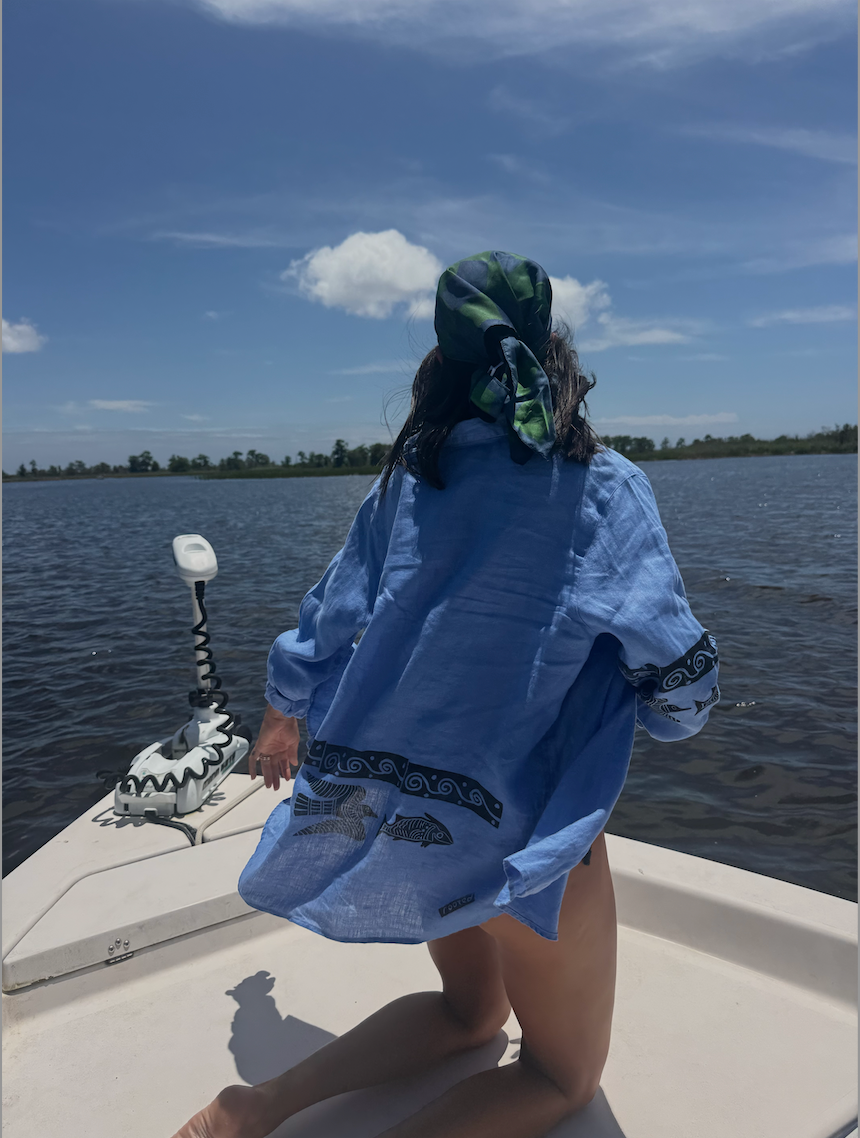 The Egyptian Series: Blue Linen Button Down